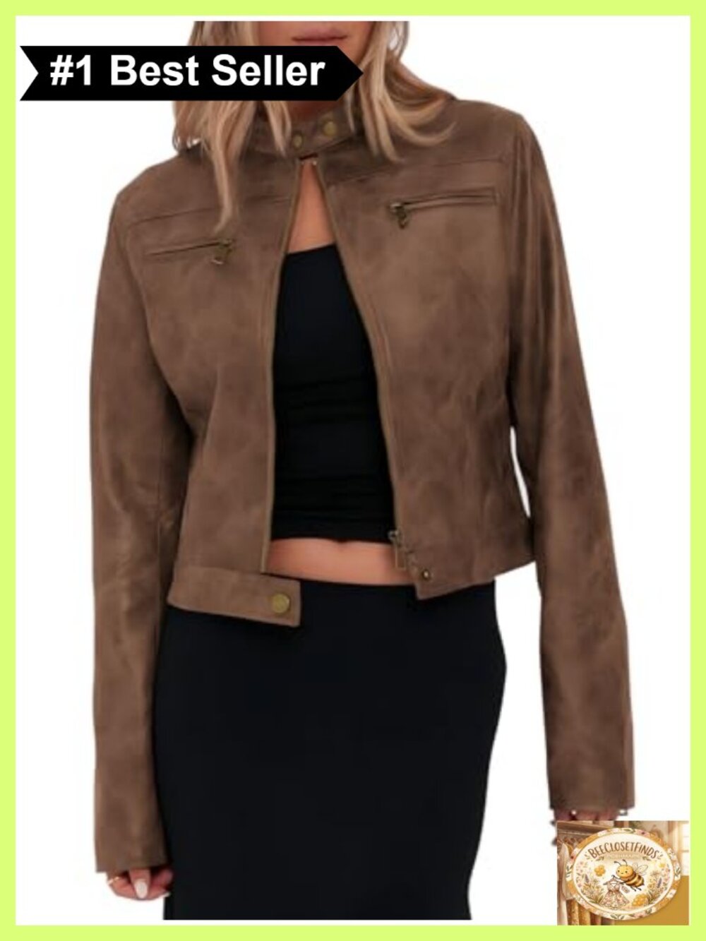 Faux Leather Cropped Moto Jacket Zip Up Stand Collar Y2k Biker Coat